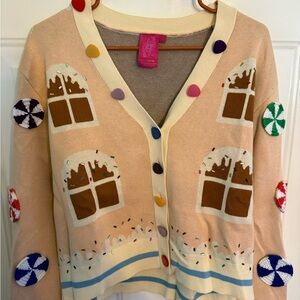 QUEEN OF SPARKLES Beige Cardigan with Multicolor Accents